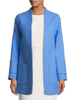 Helene Berman Textured Cotton Long-sleeve Coat