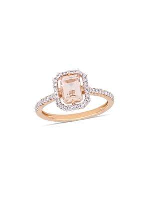 Sonatina 14k Rose Gold, Diamond & Morganite Solitaire Ring