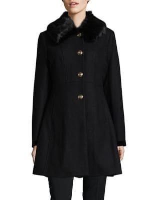 Laundry By Shelli Segal Faux Fur Car Coat