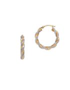 Lord & Taylor 14k Yellow Gold Twisted Hoop Earrings- 0.89in