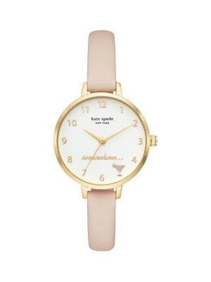 Kate Spade New York Metro Goldtone Stainless Steel & Leather-strap Watch