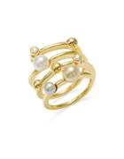 Majorica 4mm Multicolor Round Pearl Endless Wrap Ring