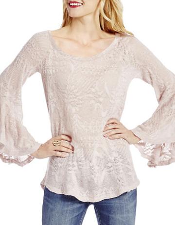 Jessica Simpson Hyne Sheer Bell Sleeve Sweater