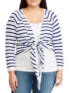 Lauren Ralph Lauren Plus Plus Striped Linen-blend Sweater