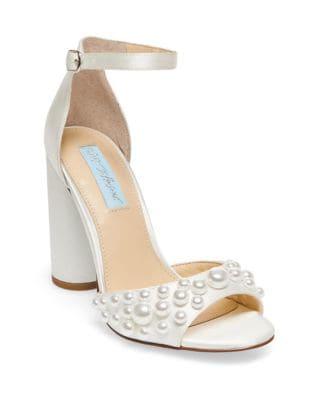Betsey Johnson Cara Satin Peep Toe Pumps