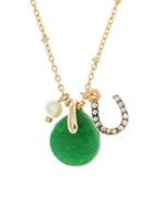 Lonna & Lilly 4mm Faux Pearl And Semi-precious Reconstituted May Birthstone Charm Necklace