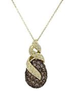 Levian 14k Honey Gold Chocolate And Vanilla Diamond Pendant Necklace