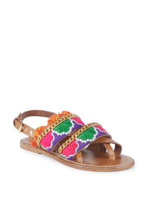 Dvlpmnt+ Petunia Embellished Leather Sandals