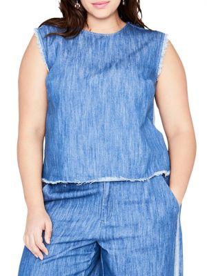 Rachel Rachel Roy Plus Sleeveless Raw Hem Top