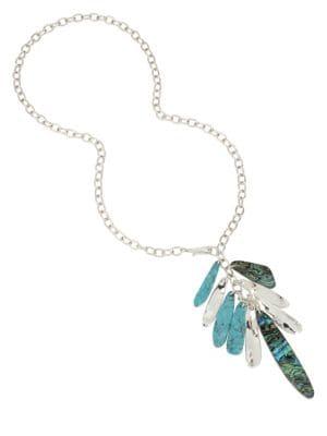 Robert Lee Morris Soho Santa Fe Crystal, Turquoise And Abalone Y-necklace