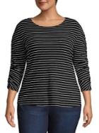 Vince Camuto Plus Striped Ribbed Top