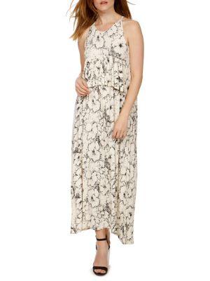 Lucky Brand Floral-print Ruffled Maxi Dress