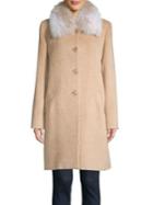 Sofia Cashmere Fox Fur Relaxed-fit Car Walker Coat