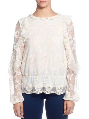 Catherine Catherine Malandrino Ilusion Floral-lace Blouse