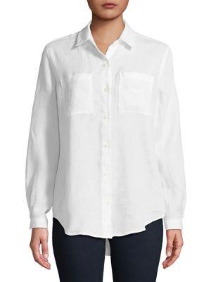 Lord & Taylor Plus Tiffany Linen Button-down Shirt