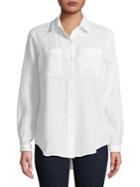 Lord & Taylor Plus Tiffany Linen Button-down Shirt