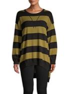 Free People Striped Long-sleeve Cotton Top