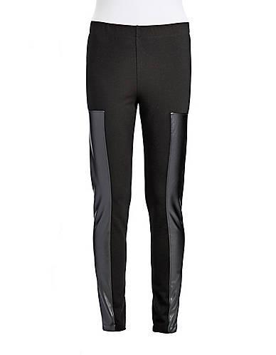 Dknyc Dknyc Faux-leather Paneled Leggings