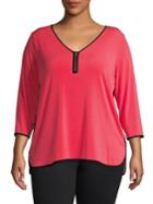 Calvin Klein Plus Three-quarter Half-zip Shirt