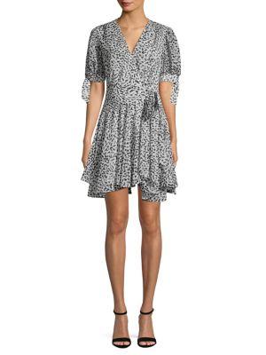 Cmeo Collective Leopard-print Ruffle Tie Dress