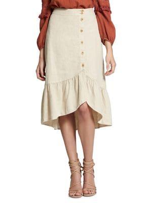 Sanctuary Lola Linen Cropped Hi-lo Skirt