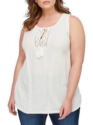 Addition Elle Love And Legend Plus Sleeveless Crochet Tank Top
