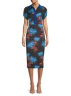 Diane Von Furstenberg Elly Floral Short-sleeve Midi Polo Dress