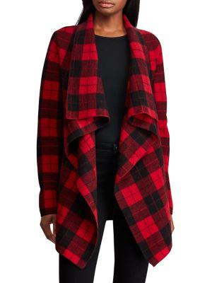 Lauren Ralph Lauren Petite Petite Checkered Merino Shawl Sweater