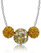 Lord & Taylor Sterling Silver Crystal Fireball Necklace