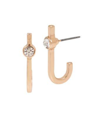 Bcbgeneration Beachcomber Rose Goldtone & Crystal Curved Stick Earrings