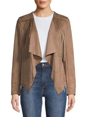 Driftwood Fringe Faux Suede Wrap Jacket