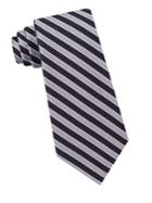 Black Brown Fine Line Stripe Silk Tie