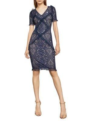 Bcbgmaxazria Abstract Floral Lace Sheath Dress