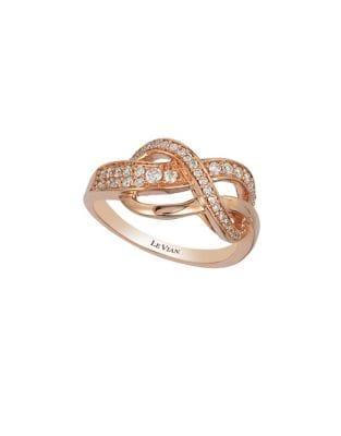 Le Vian Vanilla Diamonds And 14k Strawberry Gold Ring