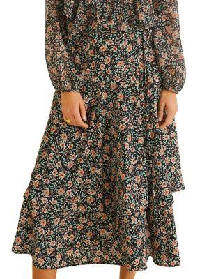 Mango Floral-print A-line Midi Dress