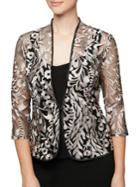 Alex Evenings Plus Two-piece Embroidered Jacket And Camisole Set
