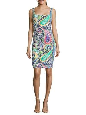 Nicole Miller New York Sleeveless Paisley Printed Dress