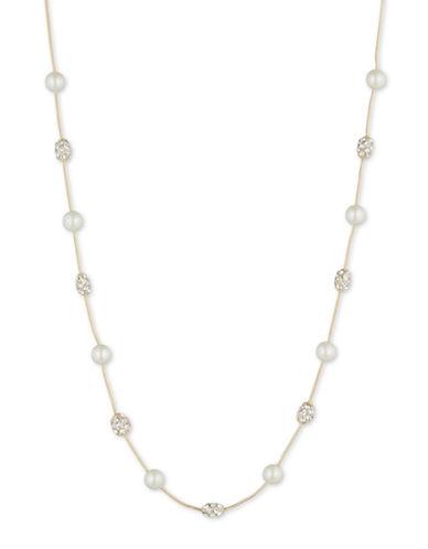 Anne Klein Pearl And Fireball Necklace