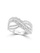 Effy 14k White Gold And Diamond Twisted Ring