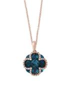 Effy 14k Rose Gold And Diamond Pendant Necklace