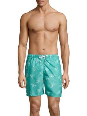 Black Brown Octopus Printed Swim Trunks