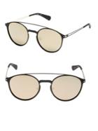 Guess 53mm Double Bar Round Sunglasses