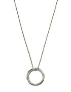 Lord & Taylor Sterling Silver Diamond Circle Pendant Necklace