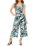 Quiz Zebra-print V-neck Jumpsuit