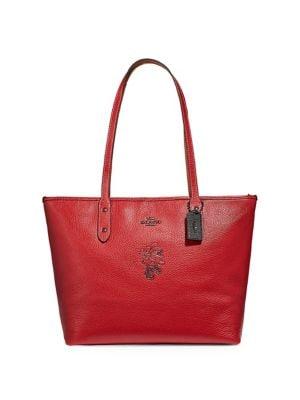 Disney X Coach Minnie Mouse City Leather Tote With Motif