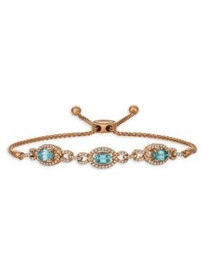 Le Vian Blueberry Zircon&trade;, Vanilla Diamonds? & 14k Strawberry Gold? Bolo Bracelet