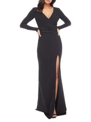 Dress The Population Carmen Wrap Bodycon Gown