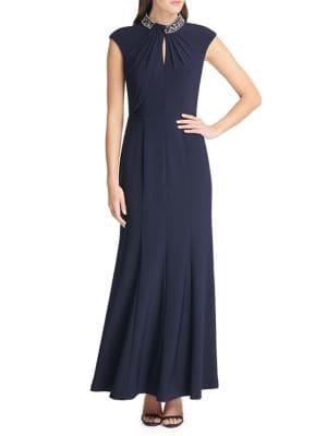 Vince Camuto Embellished Twist-keyhole Maxi Dress