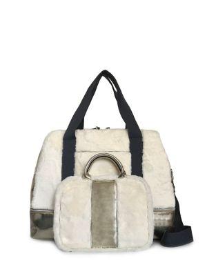 Violet Ray Cosmo Faux-fur Metallic Weekender