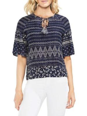 Vince Camuto Petite Zen Bloom Ruffle-sleeve Blouse